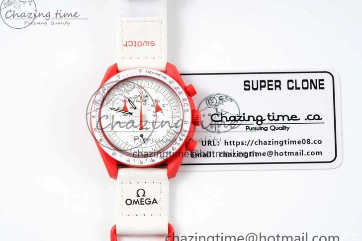 0103 Speedmaster Misson To Mars 1:1 Best Edition White Dial On Nylon Strap Quartz GoAnywhere 7862